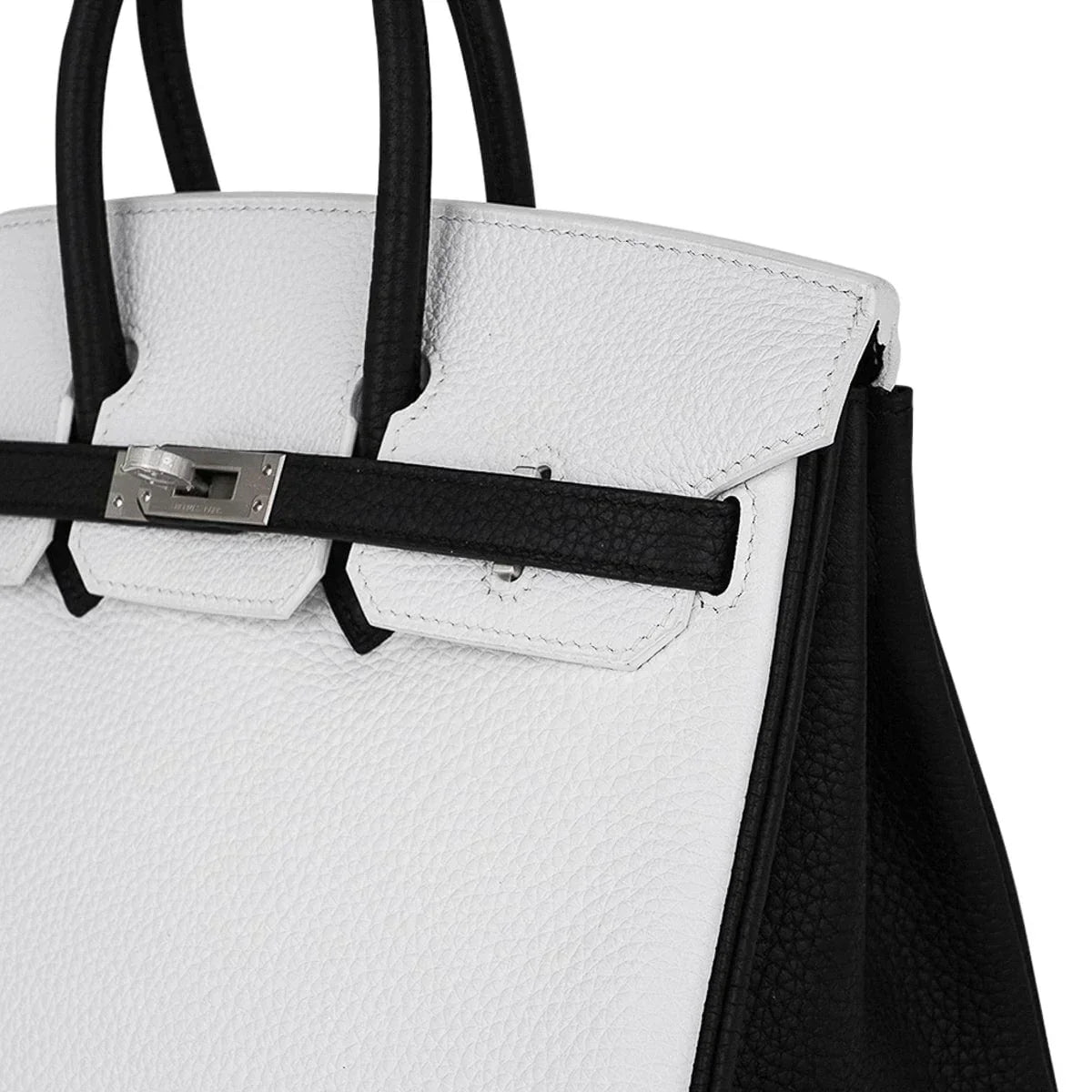 Birkin HSS 25 Bag White w/ Black Brushed Palladium Hardware