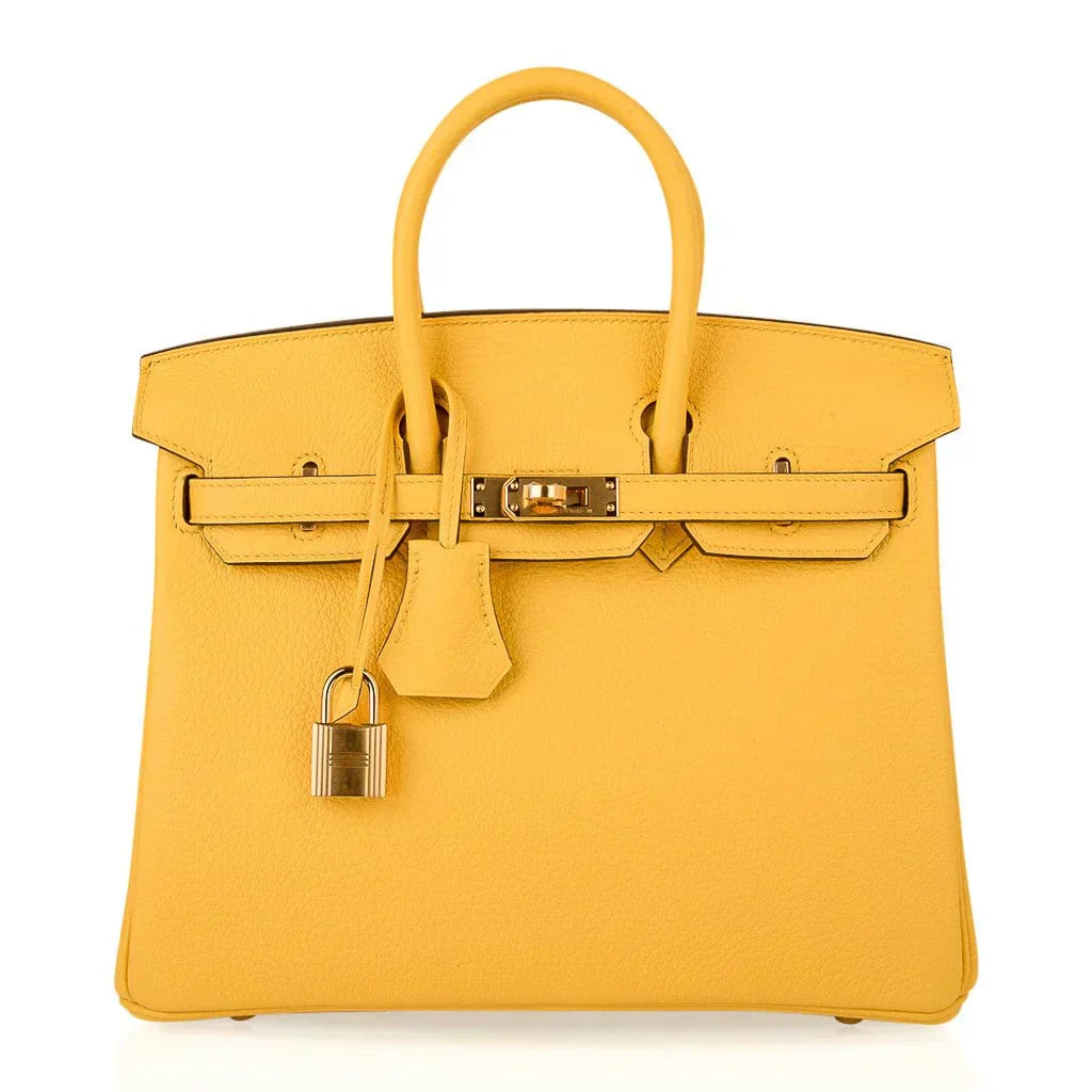 Birkin 25 Bag Jaune de Naples Novillo Gold Hardware
