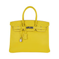 Birkin 35 Lime Candy Limited Edition Bag Epsom Palladium