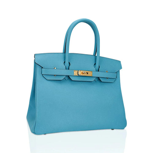 Birkin 30 Bag Blue du Nord Gold Hardware Epsom Leather