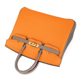 Load image into Gallery viewer, Orange Ambre / Gris Asphalte Gold Hardware