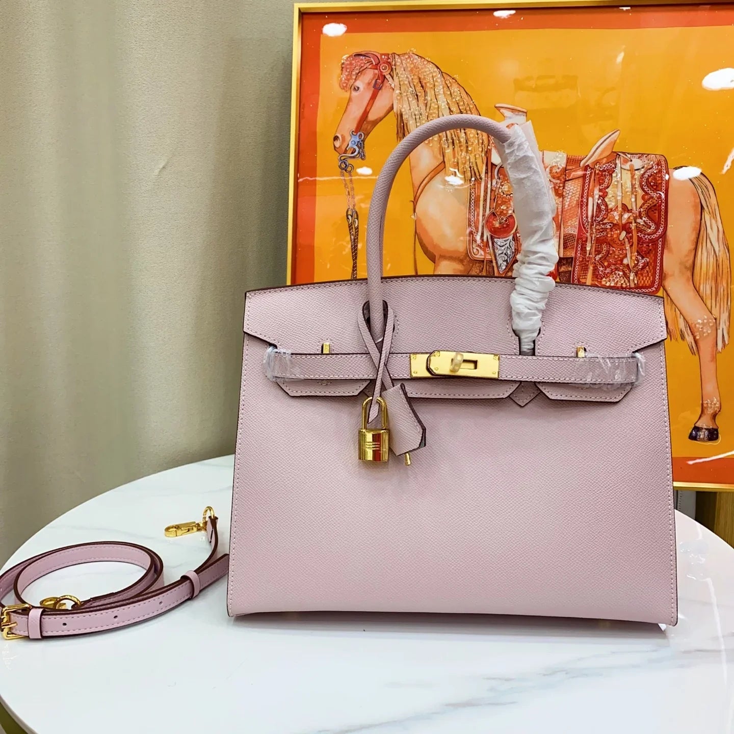 Pale Rose Pink Structured Tote | Romantic Pastel Statement Handbag