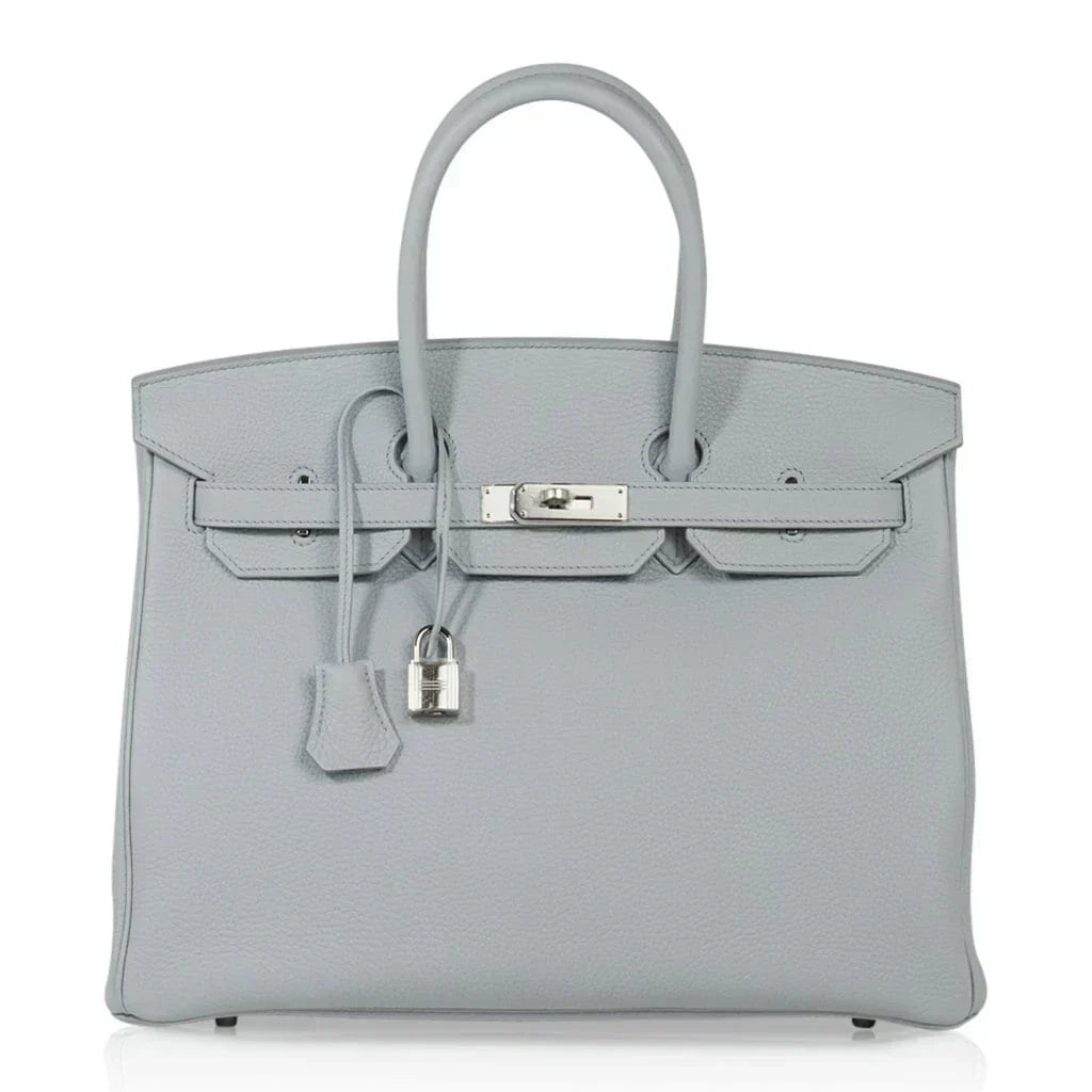 Birkin 35 Bag Blue Bleu Pale Togo Palladium Hardware