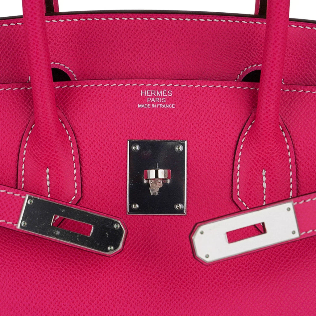 Birkin 30 Bag Rose Tyrien Candy Epsom Limited Edition Palladium