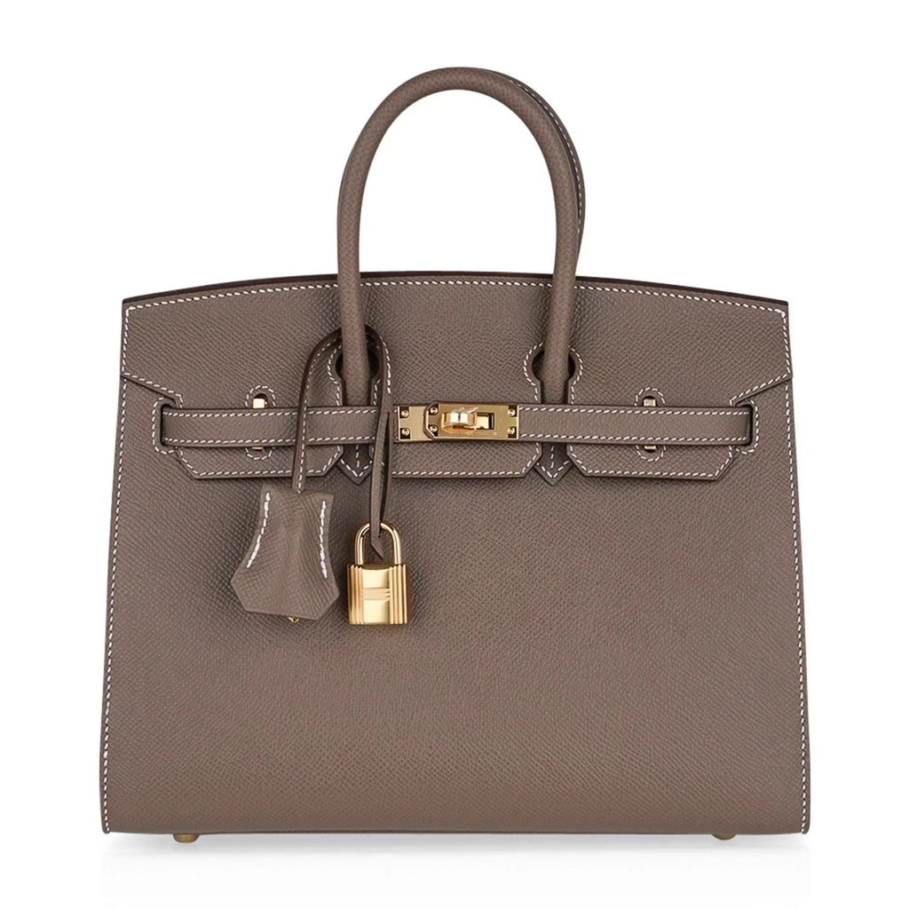 Birkin Sellier 25 Etoupe Gold Hardware Epsom Leather New w/Box