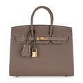 Birkin Sellier 25 Etoupe Gold Hardware Epsom Leather New w/Box