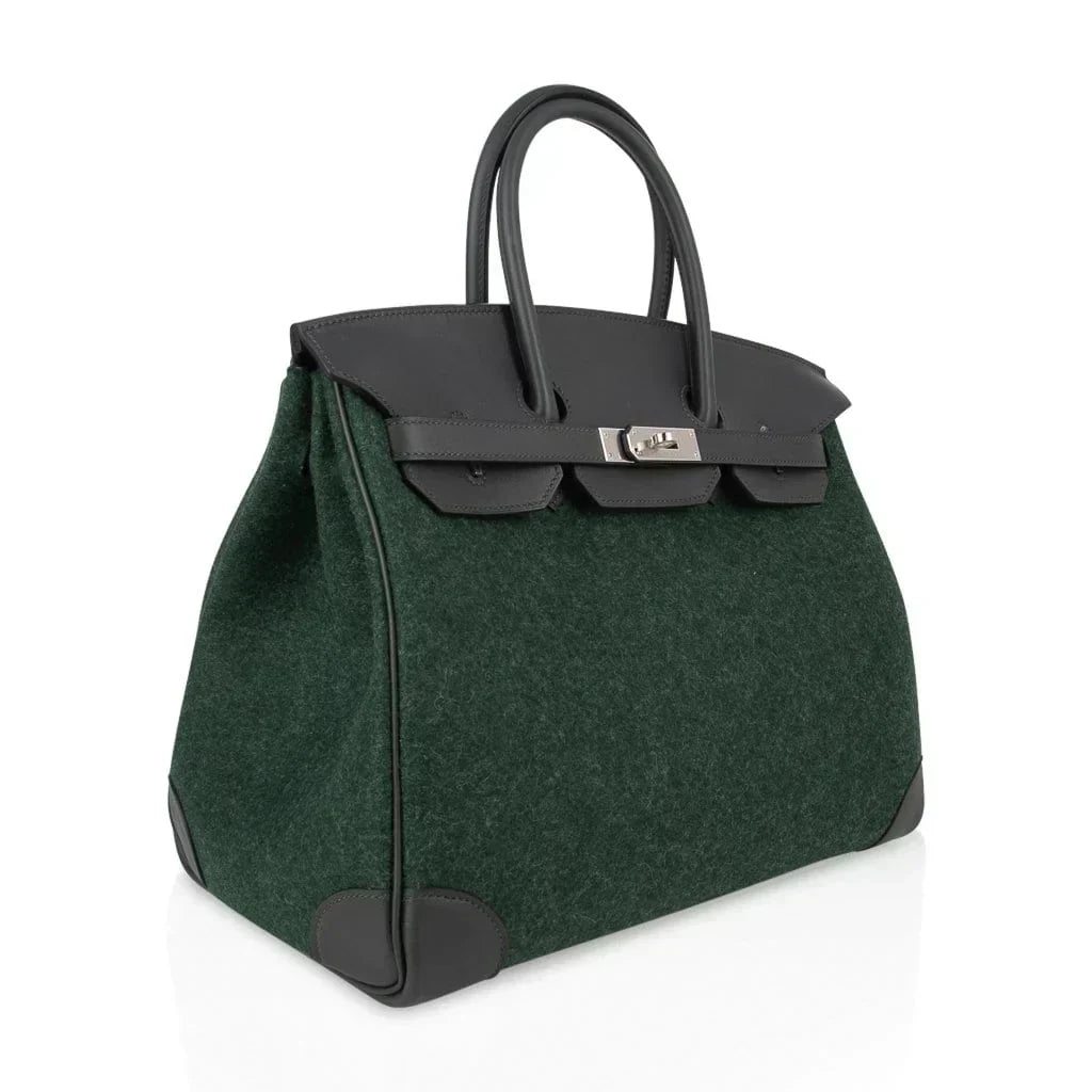Birkin 35 Limited Edition Bi-Color Vert Anglais Feutre Vert Cypress Swift