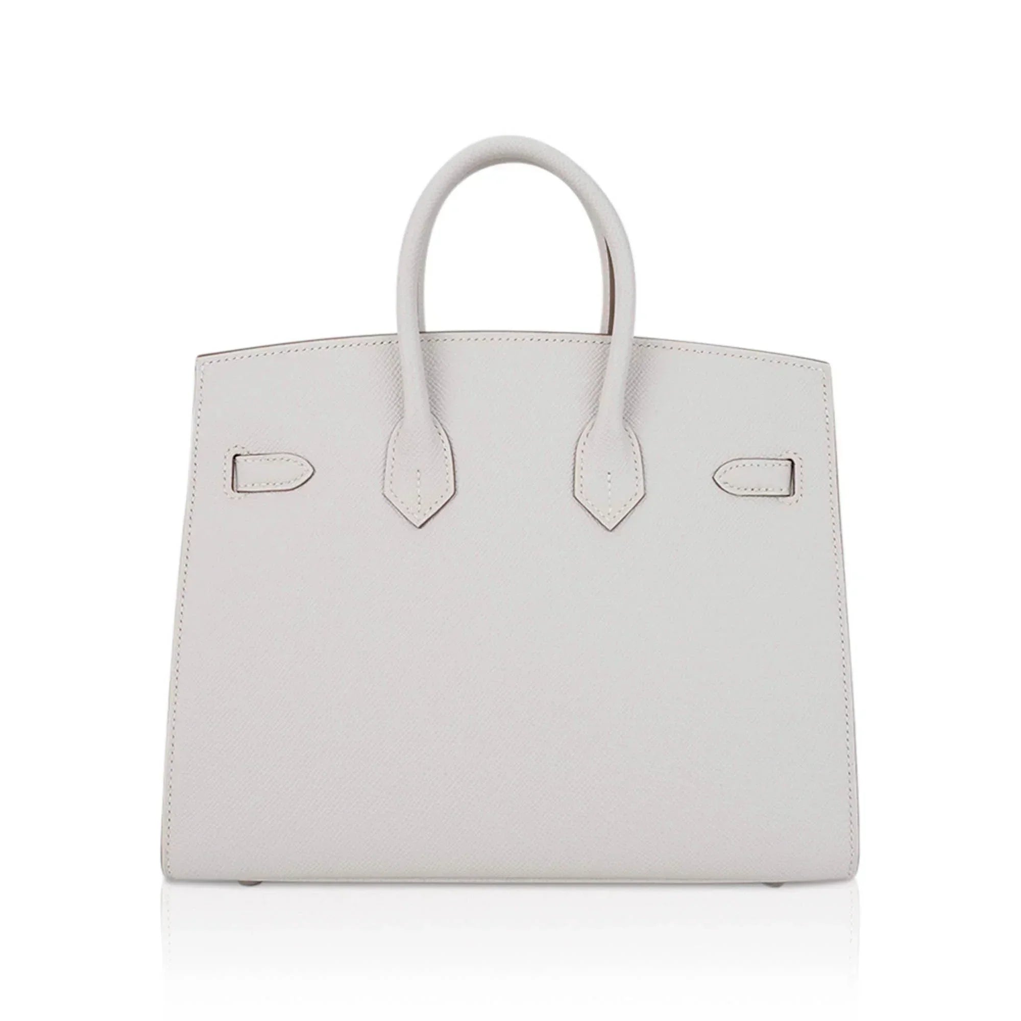 Birkin Sellier 25 Bag Gris Pale Epsom Leather with Palladium Hardware
