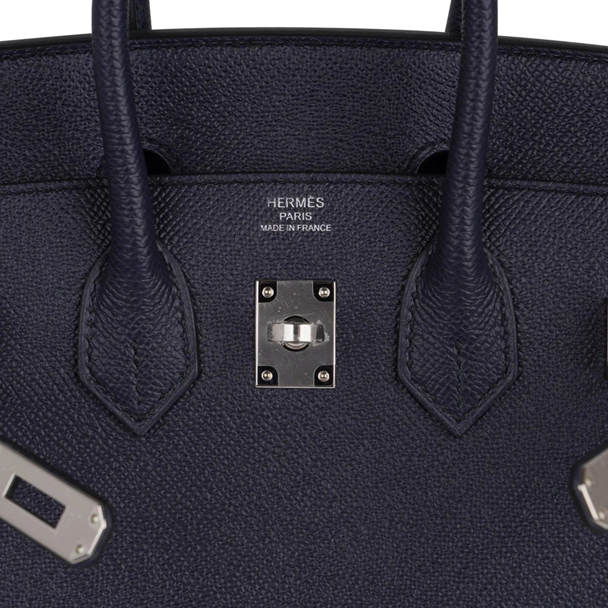 Birkin Sellier 25 Bag Blue Indigo Epsom Leather with Palladium Hardware