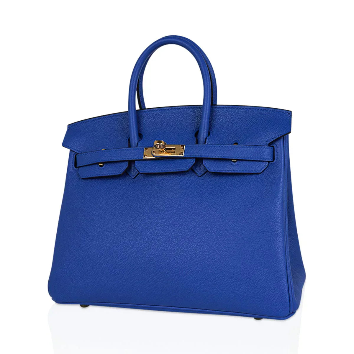 Birkin 25 Bag Blue Zellige Novillo Leather with Gold Hardware