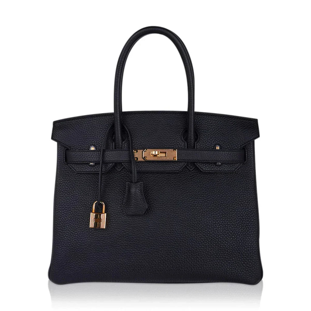 Birkin 30 Bag Black Togo Leather with Rose Gold Hardware