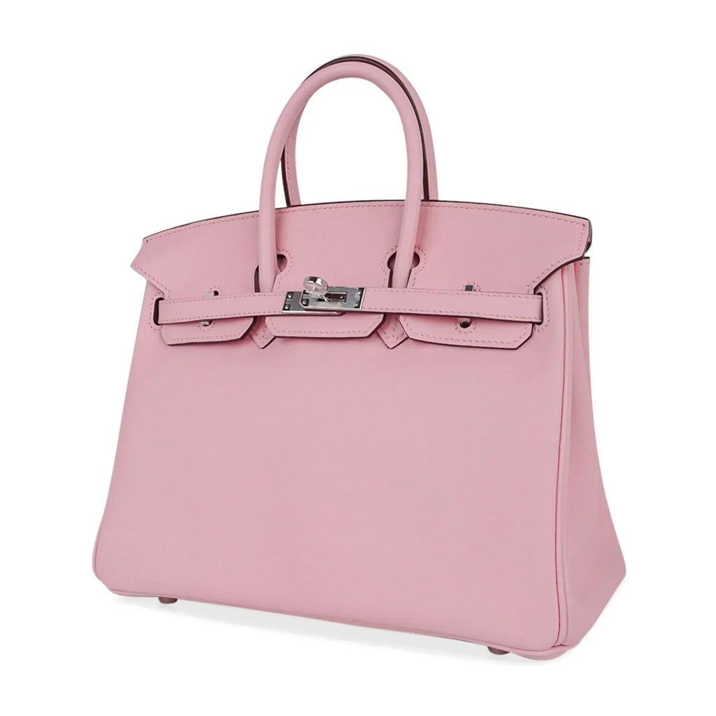 Birkin 25 Bag Rose Sakura Palladium Hardware Rare