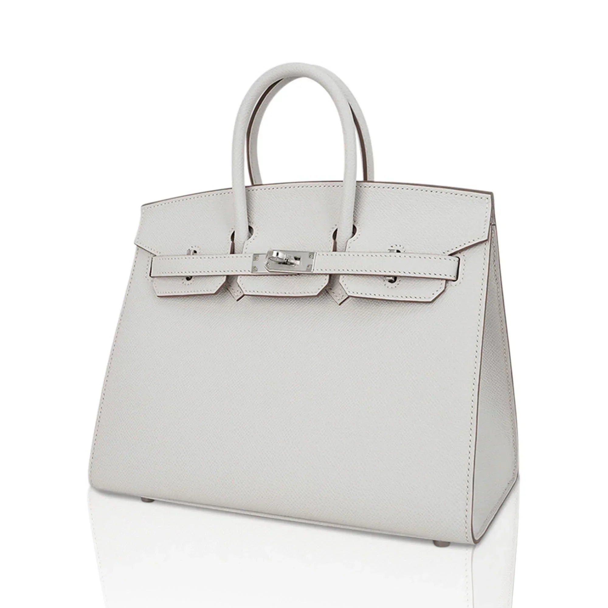 Birkin Sellier 25 Bag Gris Pale Epsom Leather with Palladium Hardware