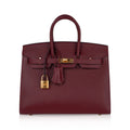 Birkin 25 Bag Sellier Rouge H Gold Hardware Veau Madame Leather