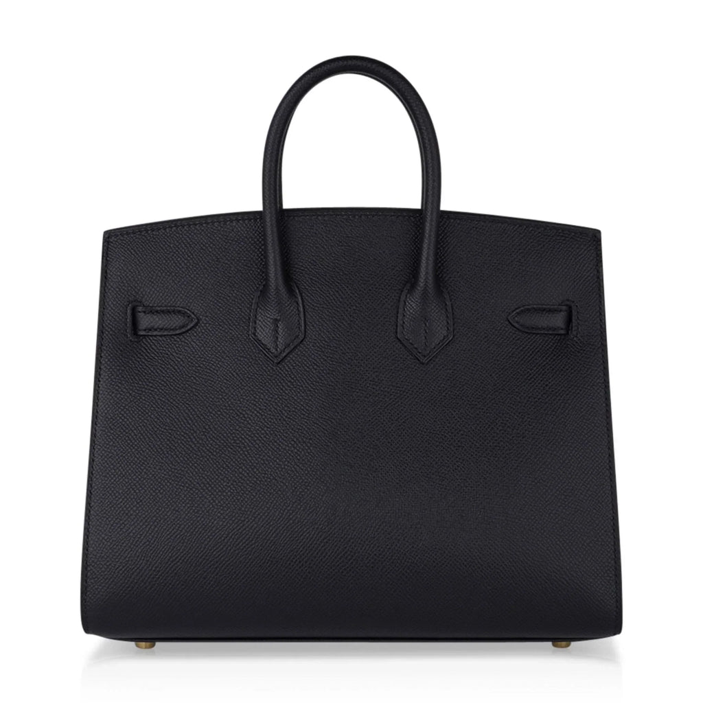 Birkin Sellier 25 Black Gold Hardware Epsom Leather New w/Box