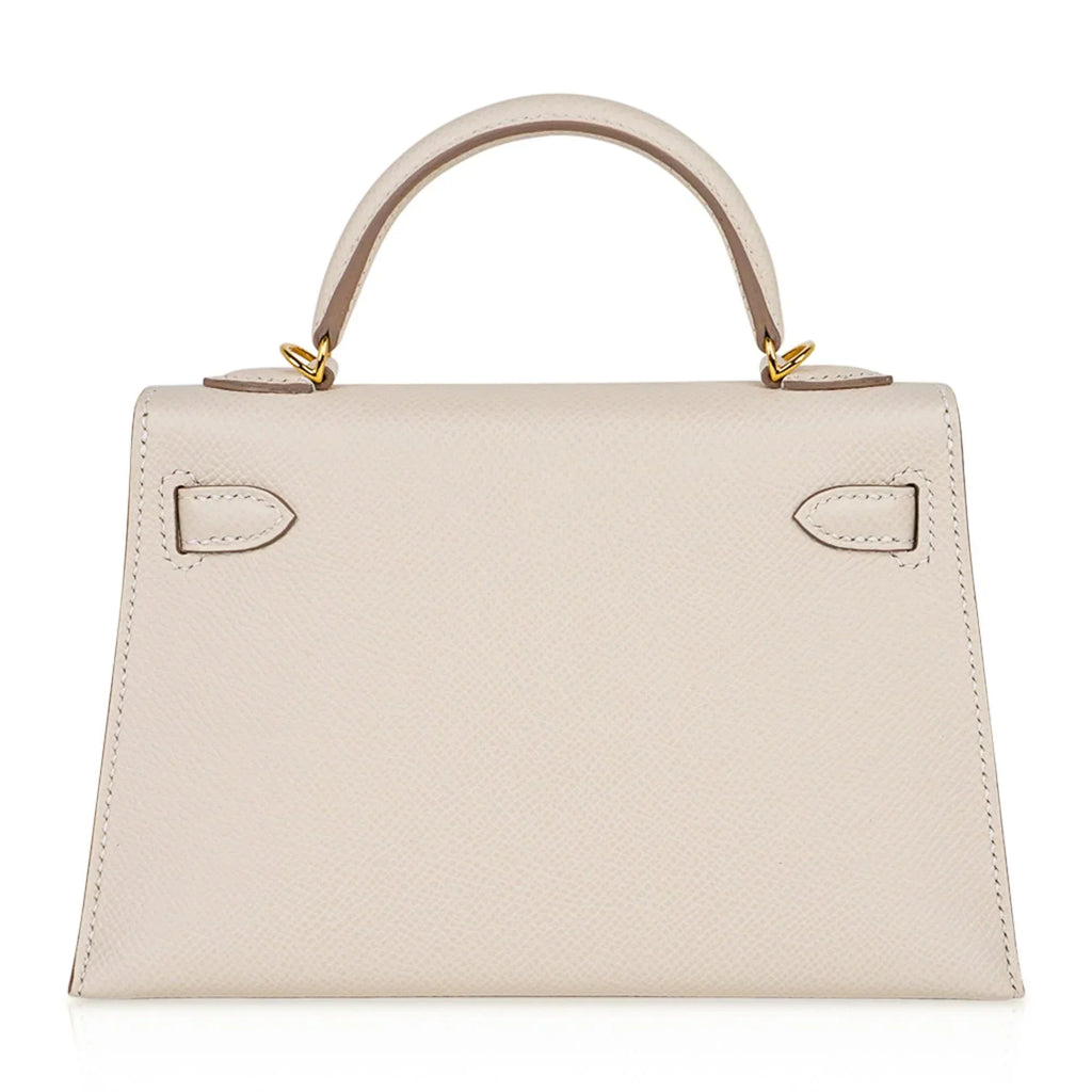 Kelly 20 Mini Sellier Bag Craie Epsom Leather with Gold Hardware