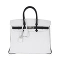 Birkin HSS 25 Bag White w/ Black Brushed Palladium Hardware