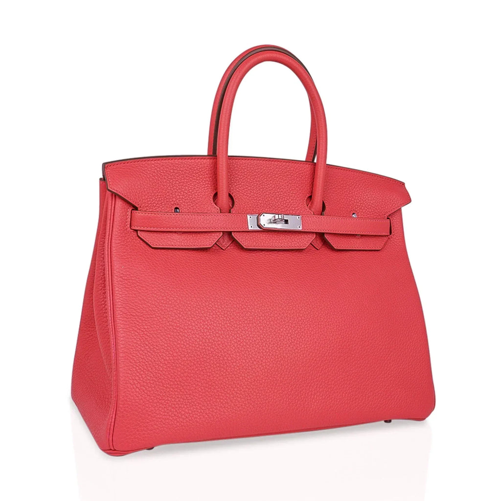 Birkin 35 Bag Rose Jaipur Clemence Leather with Palladium Hardware